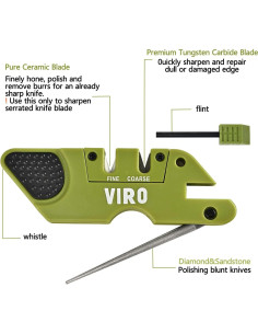 Afilador de Cuchillos VIRO 6-en-1 Portátil Verde Camuflaje 2