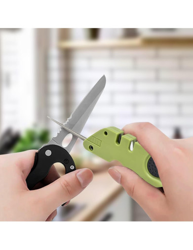Afilador de Cuchillos VIRO 6-en-1 Portátil Verde Camuflaje