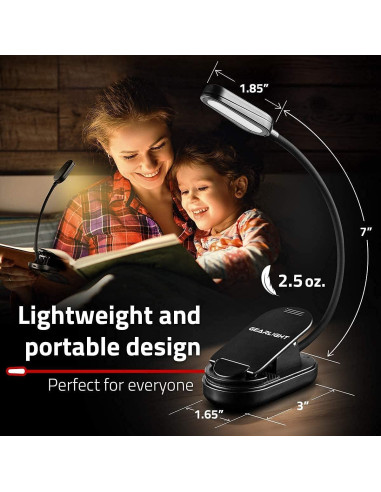 Luz de lectura recargable GearLight clip-on 2 unidades LED
