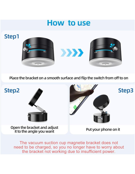 Soporte Magnético para Teléfono FONKEN Ajustable Negro Soporte Magnético para Teléfono FONKEN Ajustable Negro