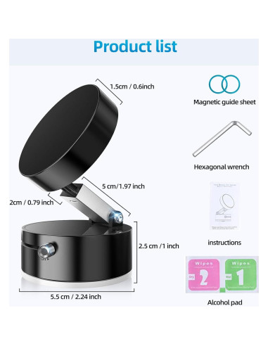 Soporte Magnético para Teléfono FONKEN Ajustable Negro