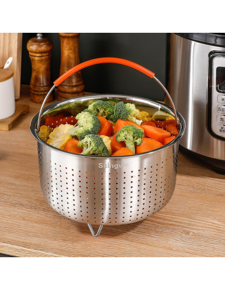 Cesta de vapor Skingwa acero inoxidable 6qt apta para horno Cesta de vapor Skingwa acero inoxidable 6qt apta para horno