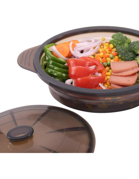 Cocinero al Vapor de Microondas Euchoiz Grande 2.19L Cocinero al Vapor de Microondas Euchoiz Grande 2.19L