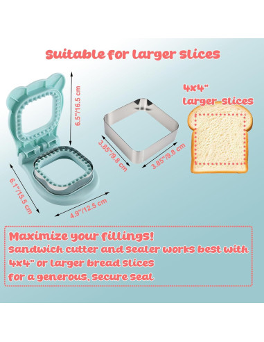 Cortador y Sellador de Sándwich RHVQ Azul 2-en-1 Acero Inoxidable