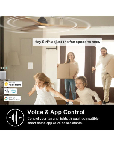 Control de Ventilador Inteligente Kasa KS240 | 4 Velocidades y Luz Ajustable