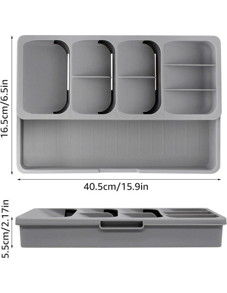 Organizador de Cajón de Cocina CEDNQQWS Expandible 40.5x16.5 cm Organizador de Cajón de Cocina CEDNQQWS Expandible 40.5x16.5 cm