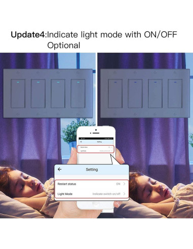 Interruptor de Luz Inteligente MoesGo WiFi 4 Gang Blanco