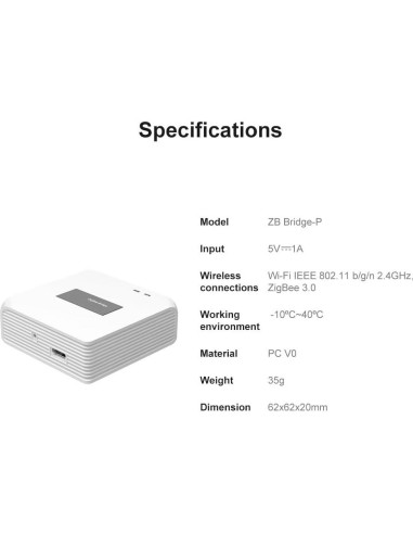 Puente Zigbee Inteligente Smilewolf ZBBridge Pro 128 Dispositivos