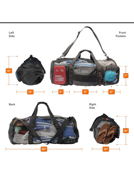 Bolsa de Malla 90L Fitdom para Buceo y Playa Bolsa de Malla 90L Fitdom para Buceo y Playa