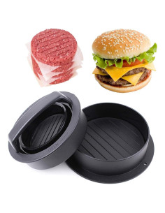Prensa de Hamburguesas Leden 3-en-1 Antiadherente 10x10 cm