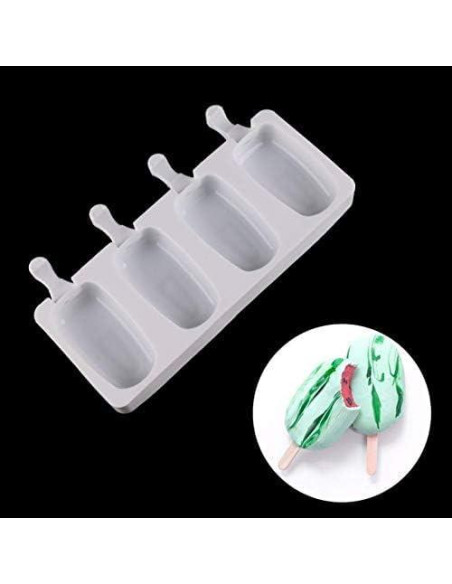 Moldes de Silicona para Paletas Aeyistry 4 Cavidades con Tapa Moldes de Silicona para Paletas Aeyistry 4 Cavidades con Tapa