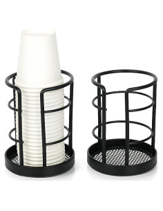 Dispensador de Tazas de Papel Negro HillSpring 2 Paquete