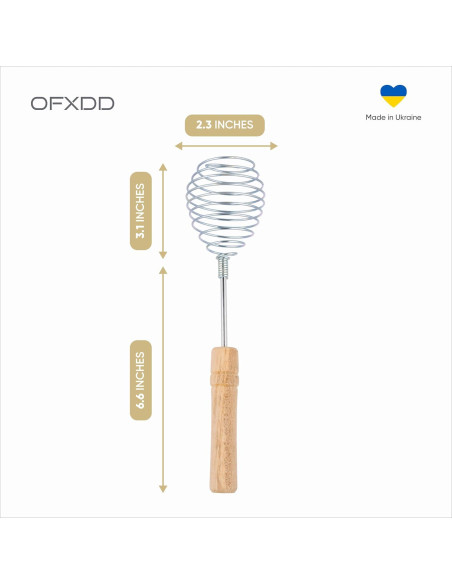 Batidor de Alambre OFXDD Acero Inoxidable Mango Madera Batidor de Alambre OFXDD Acero Inoxidable Mango Madera