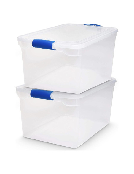 HOMZ Juego de 2 Contenedores de Almacenamiento 66 QT Azul HOMZ Juego de 2 Contenedores de Almacenamiento 66 QT Azul