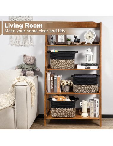 Cesta de Almacenamiento Tejida Goodpick 33x25x23 cm Negra