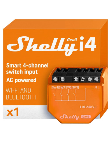 Controlador WiFi Shelly i4 Gen3 | 4 Entradas Digitales | Automatización