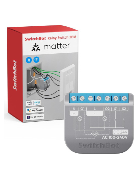 Interruptor Relé Inteligente SwitchBot 2PM, Control Doble Luz, Wi-Fi y Bluetooth Interruptor Relé Inteligente SwitchBot 2PM, Control Doble Luz, Wi-Fi y Bluetooth