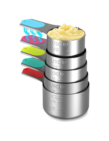 Juego de Tazas Medidoras Magnéticas Minteem 5 Piezas Acero