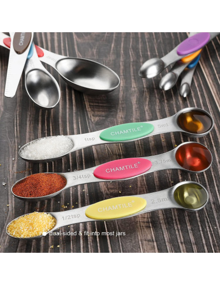 Juego de cucharas medidoras magnéticas CHAMTILE acero inoxidable Juego de cucharas medidoras magnéticas CHAMTILE acero inoxidable