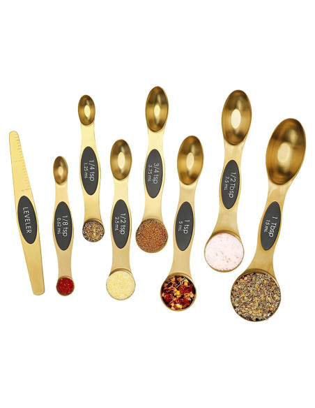 Juego de Cucharas Medidoras Magnéticas SHIKORI Acero Inoxidable 8 Pcs Juego de Cucharas Medidoras Magnéticas SHIKORI Acero Inoxidable 8 Pcs