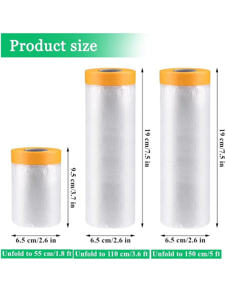 Paquete de 6 rollos de cinta KUANVE 0.55x20m pre-adhesiva Paquete de 6 rollos de cinta KUANVE 0.55x20m pre-adhesiva