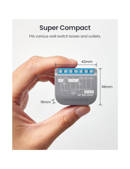 Interruptor Relé Inteligente SwitchBot 2PM, Control Doble Luz, Wi-Fi y Bluetooth Interruptor Relé Inteligente SwitchBot 2PM, Control Doble Luz, Wi-Fi y Bluetooth