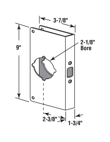 Placa de Refuerzo de Cerradura Prime-Line U 9548 Latón 4,45 cm