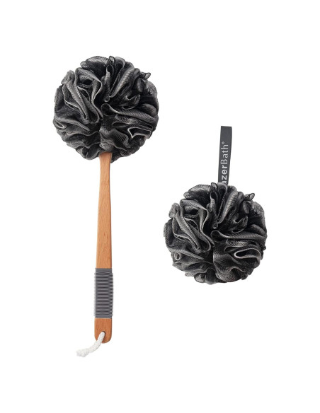 Esponja de Ducha AmazerBath con Mango de Madera 43 cm Negra Esponja de Ducha AmazerBath con Mango de Madera 43 cm Negra