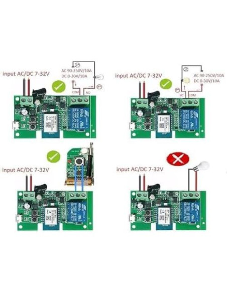 Interruptor WiFi Huacaoe 1CH 12V Inching Auto-Bloqueo Interruptor WiFi Huacaoe 1CH 12V Inching Auto-Bloqueo
