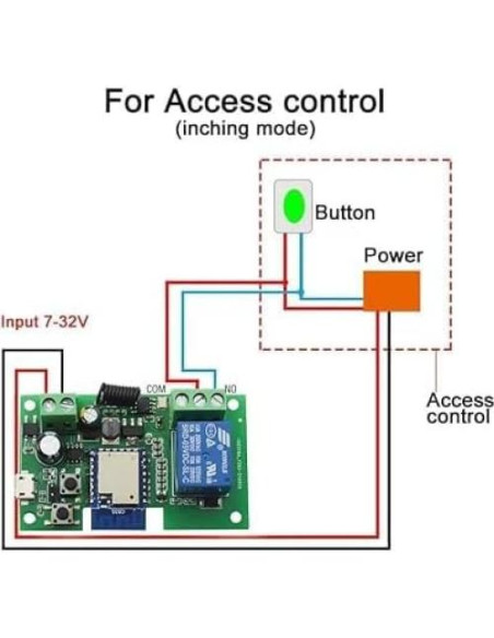 Interruptor WiFi Huacaoe 1CH 12V Inching Auto-Bloqueo Interruptor WiFi Huacaoe 1CH 12V Inching Auto-Bloqueo