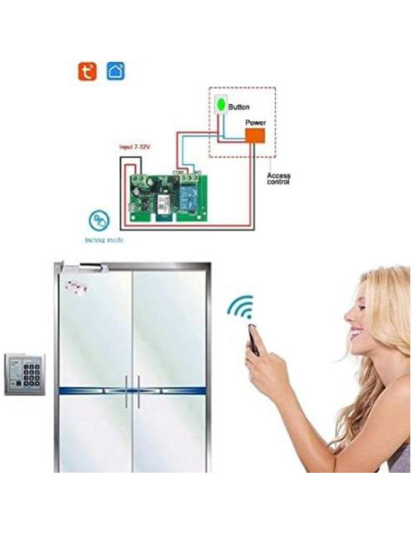 Interruptor WiFi Huacaoe 1CH 12V Inching Auto-Bloqueo Interruptor WiFi Huacaoe 1CH 12V Inching Auto-Bloqueo
