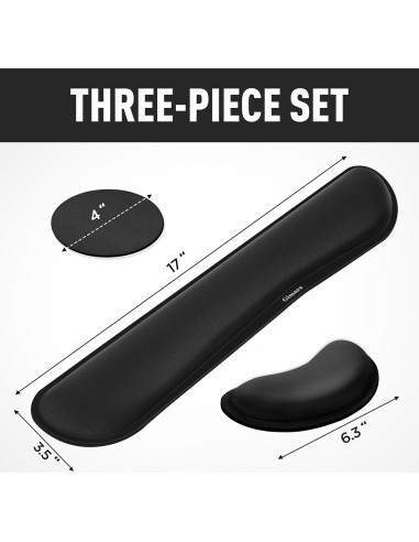 Reposamuñecas Ergonómico Gimars Gel Espuma Memoria Negro