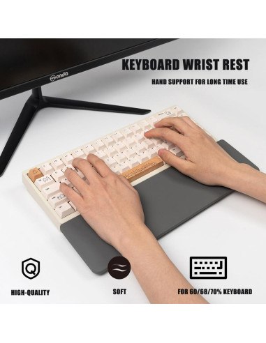 Reposamuñecas Ergonómico Silicona Gris 32.7x8.9cm