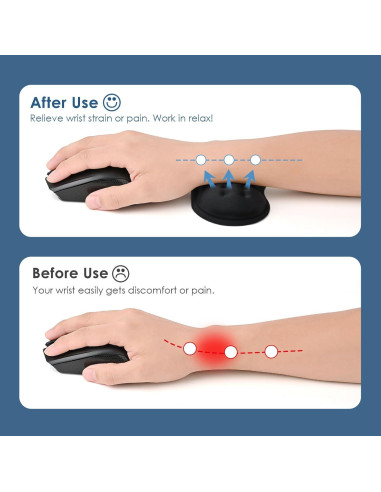 Reposamuñecas Ergonómico Vankey Negro con Espuma Viscoelástica