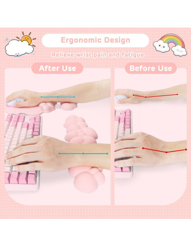 Alfombrilla de Juego Ergonómica MANBASNAKE 5 en 1 Rosa
