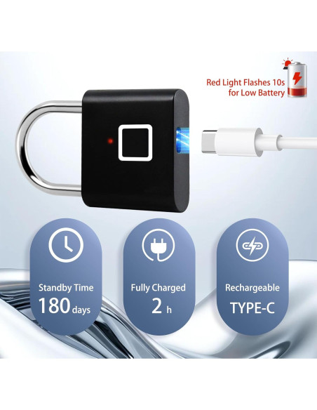 Candado Biométrico UMIK con Huellas Dactilares y USB Candado Biométrico UMIK con Huellas Dactilares y USB