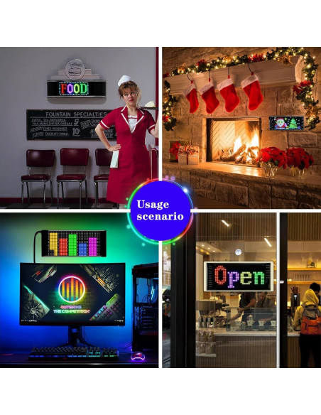 Cartel LED Programable Miootly 17.78x7.62cm Control App Cartel LED Programable Miootly 17.78x7.62cm Control App