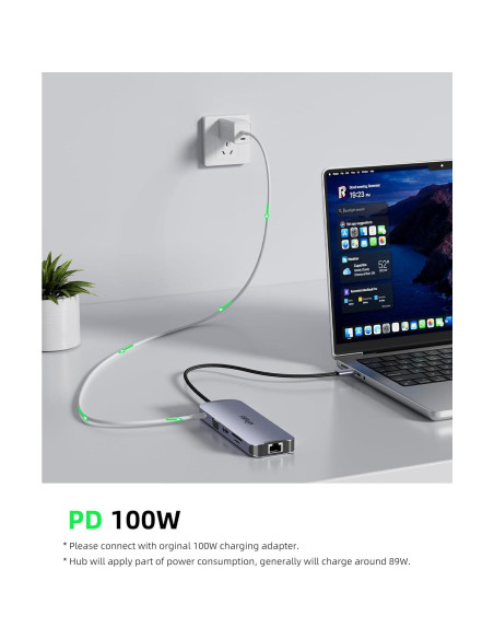 Hub USB C 10 en 1 Fairikabe con HDMI, VGA y Ethernet Hub USB C 10 en 1 Fairikabe con HDMI, VGA y Ethernet