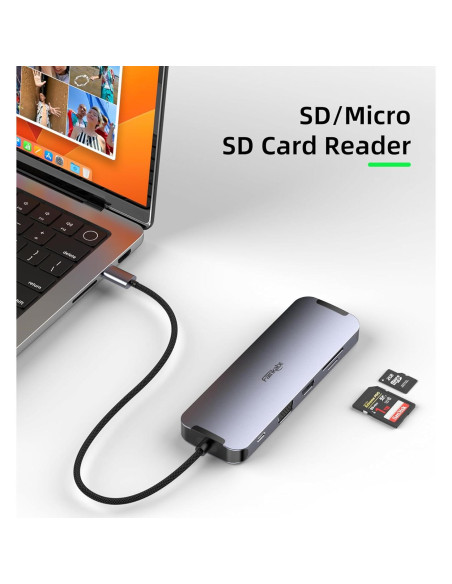 Hub USB C 10 en 1 Fairikabe con HDMI, VGA y Ethernet Hub USB C 10 en 1 Fairikabe con HDMI, VGA y Ethernet