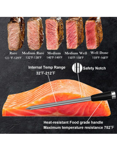 Termómetro Digital Inalámbrico HIODS XION BBQ 2 Probes 100m
