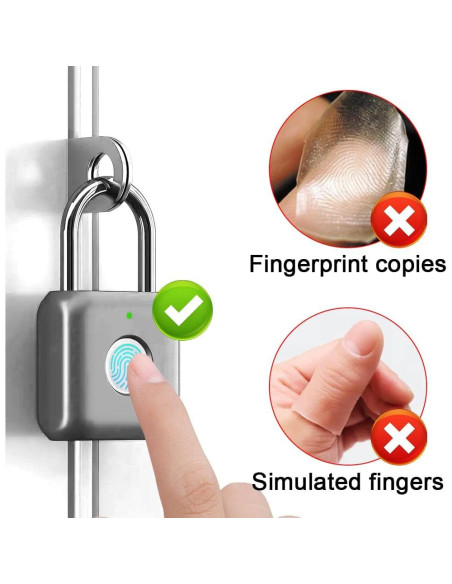 Candado biométrico eLinkSmart YL-P8 gris - 20 huellas Candado biométrico eLinkSmart YL-P8 gris - 20 huellas