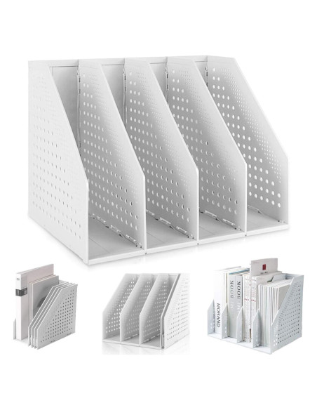 Soporte de Revistas Lemical 4 Compartimentos Plegable Gris Soporte de Revistas Lemical 4 Compartimentos Plegable Gris