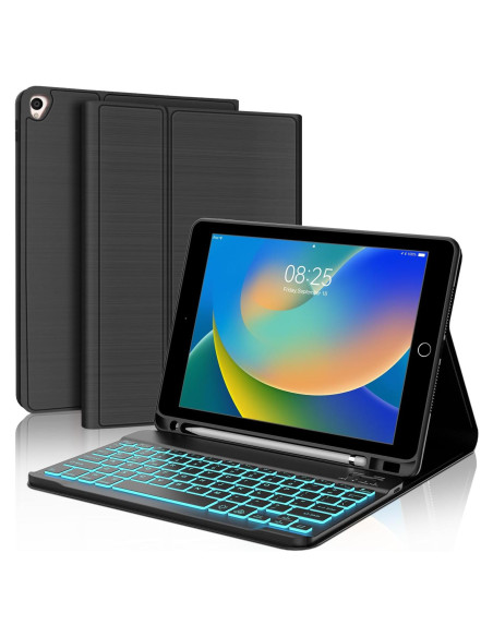 Funda Teclado Bluetooth BORIYUAN para iPad 10.2/10.5" Negro Funda Teclado Bluetooth BORIYUAN para iPad 10.2/10.5" Negro