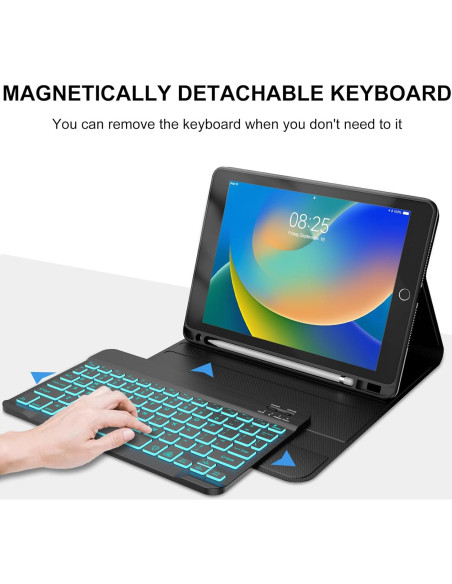 Funda Teclado Bluetooth BORIYUAN para iPad 10.2/10.5" Negro Funda Teclado Bluetooth BORIYUAN para iPad 10.2/10.5" Negro