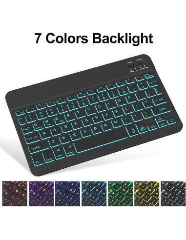 Funda Teclado Bluetooth BORIYUAN para iPad 10.2/10.5" Negro