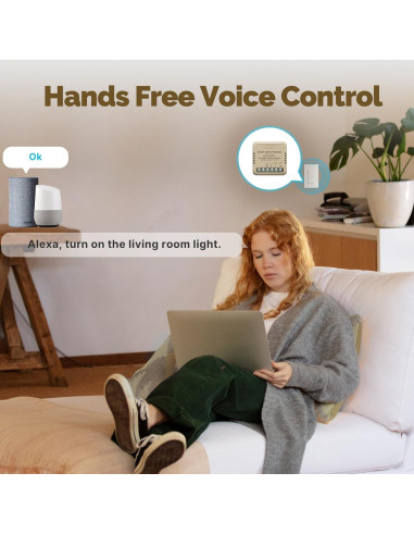 Relé Inteligente WiFi MOES 1 Gang 10A Control por Voz