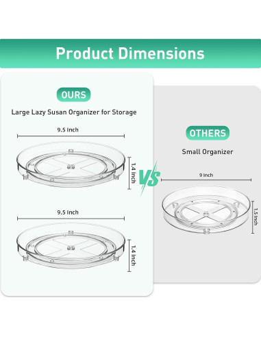 Organizador Giratorio Lazy Susan Optish 24 cm 2 Paquetes