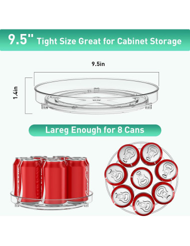 Organizador Giratorio Lazy Susan Optish 24 cm 2 Paquetes