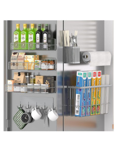 Estante Magnético de Cocina DTUQYX 7 Piezas Gris