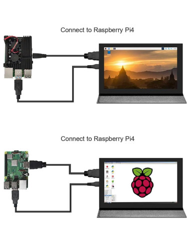 Pantalla LCD Táctil 7" YIYIMIMO 1024x600 con Altavoz y Funda